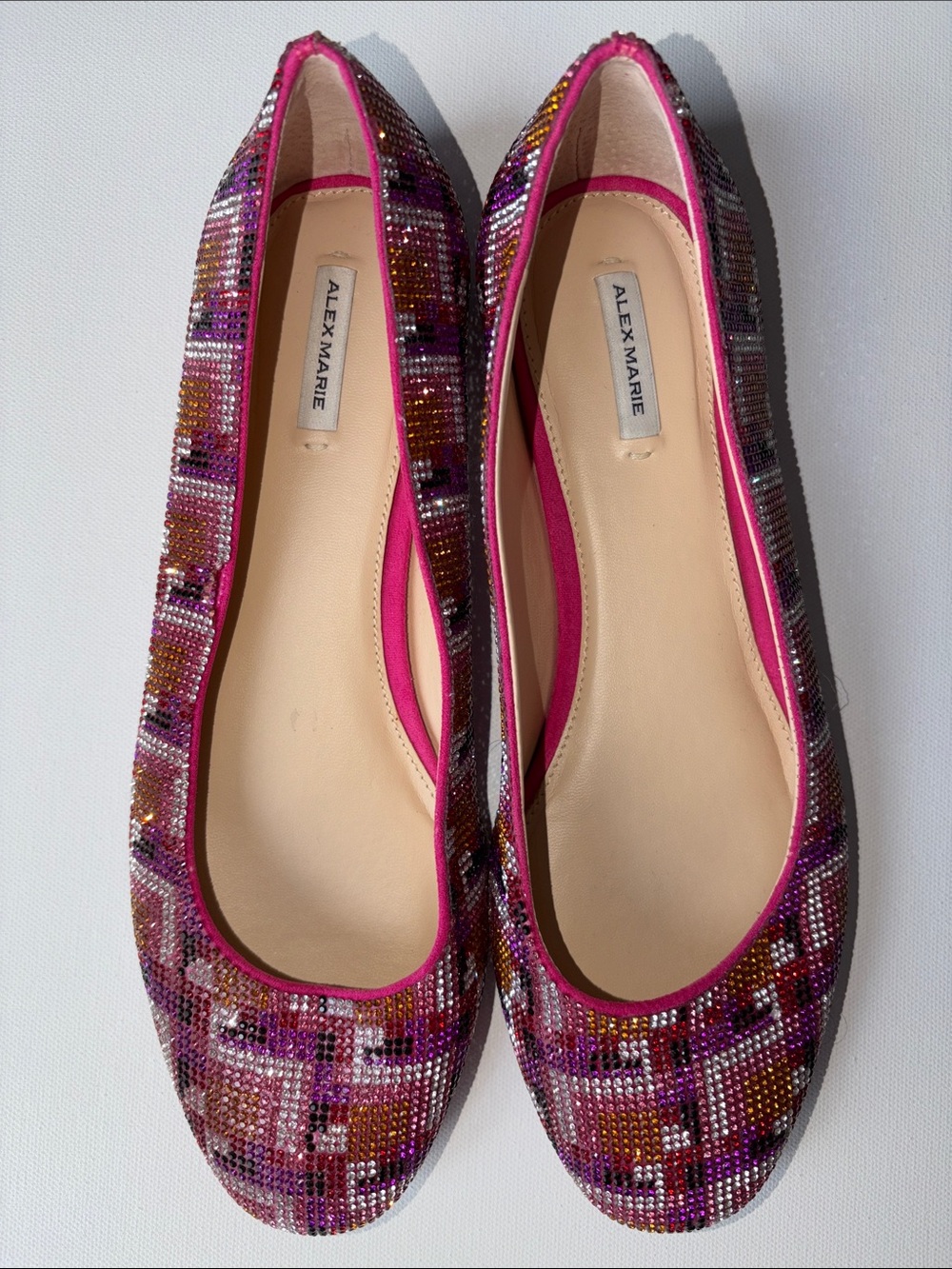Alex Marie Pink Multicolor Sequin Slip-On Ballet Flats